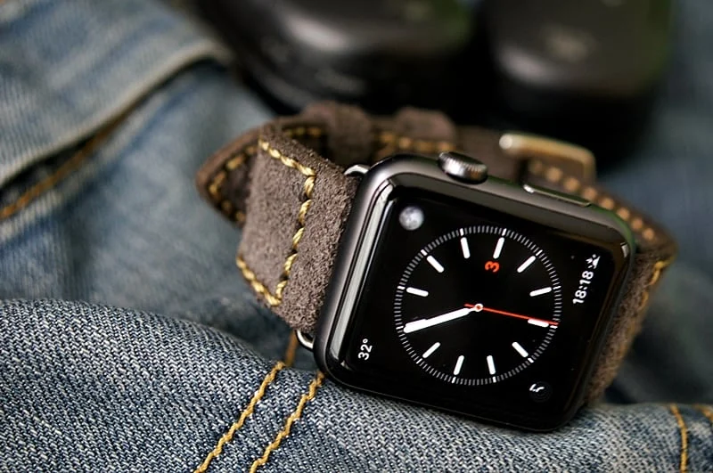 AWBF04-DLX handgefertigt Vintage Leder Uhrenarmband incl. Lugs Adapter für Apple Watch 1 Serie und 2 Serie (oder Apple Watch Sport) 42mm oder 38mm – Bild 4